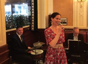 Singer during a Jazz evening at Les Deux Magots, every Thursday